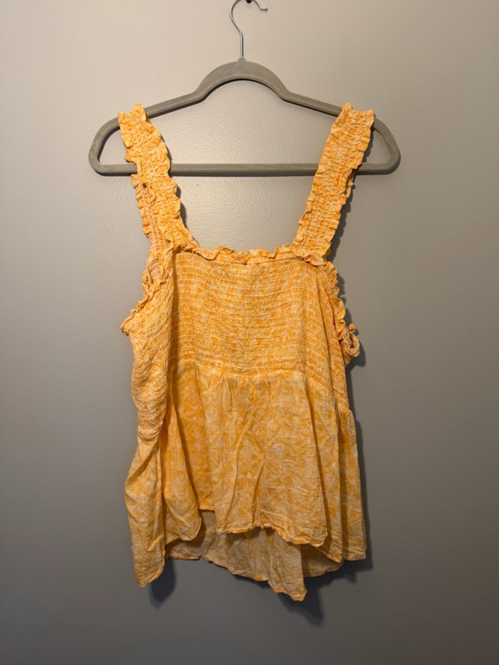 Old Navy Yellow Smocked Ruffle-Strap Tank Top - Picture 3 of 3